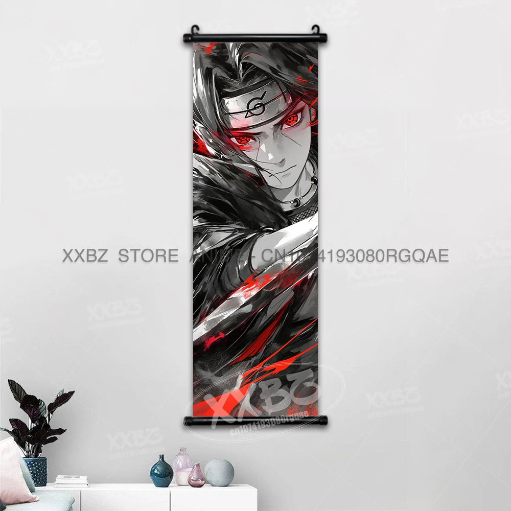 Naruto Home Decoration Scrolls Picture Hyuga Hinata Anime Canvas Wall Art Interior Hanging Painting Uchiha Itachi Figures Poster