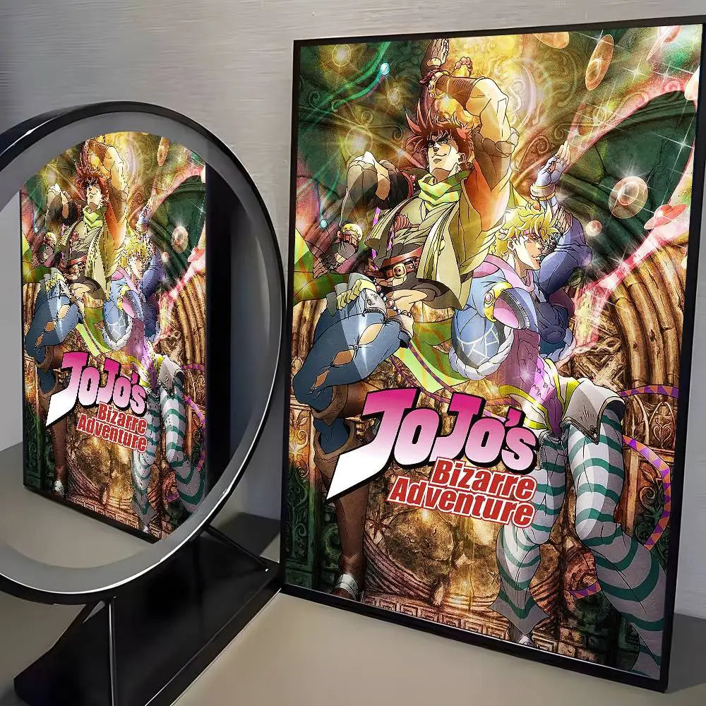 Anime JoJos Bizarre Adventure Retro poster art HD canvas advanced aesthetic Printing Paper Wall Art for Living Room Home Decor