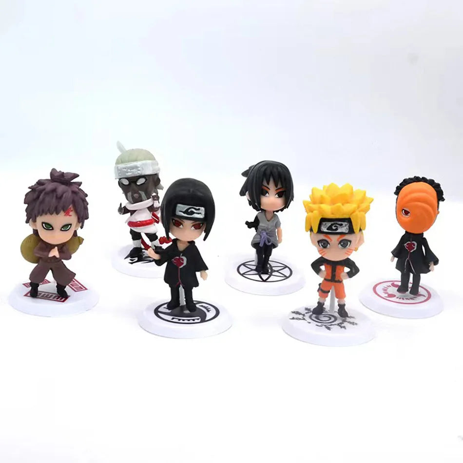 Hot 12pcs/set Anime Figure Naruto Shippuden Hinata Sasuke Itachi Kakashi Gaara Action Figure Q Version PVC Figures Toys Gift