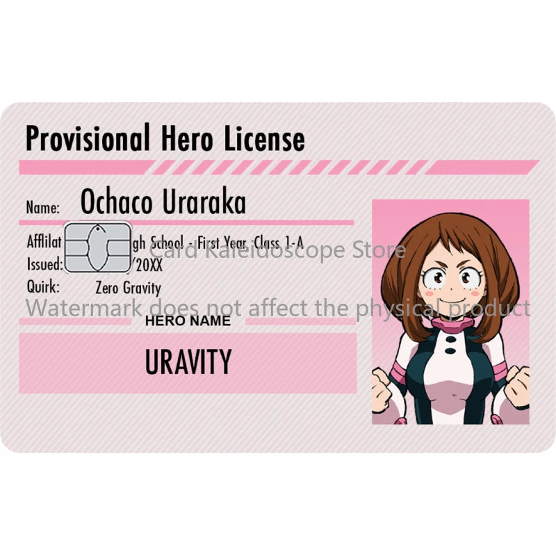 Anime My Hero Academia Student ID Series Redit Card Skin Sticker for VISA JCB Mastercard and Other Bank IC Card Decoration
