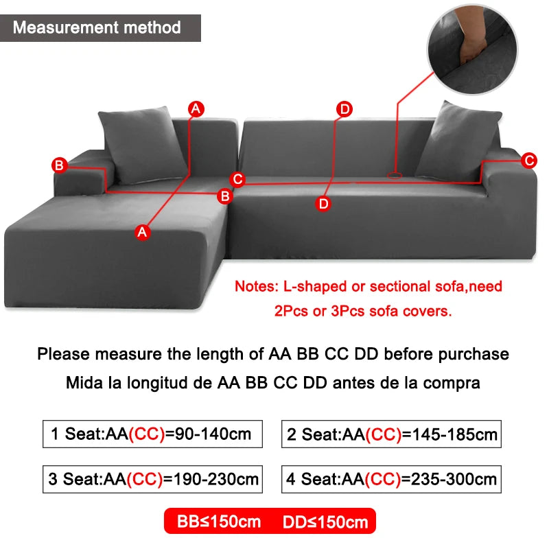 Elastic Jacquard Fabric Sofa Cover Stretch Couch Cover Sectional L Shape Sofa Slipcover Corner Case For Home 1/2/3/4/5 Seaters