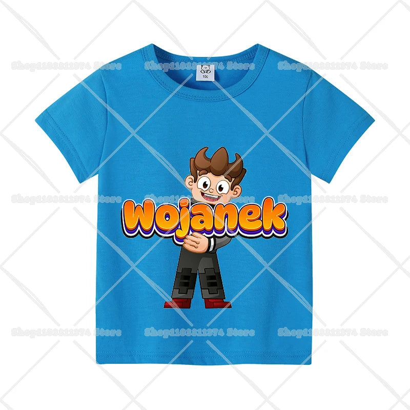 Wojans Team T-shirt Anime Round Neck Tee Children Short Sleeve Clothing Summer Cotton Tshirts Boys Girls T-shirts Birthday Gift