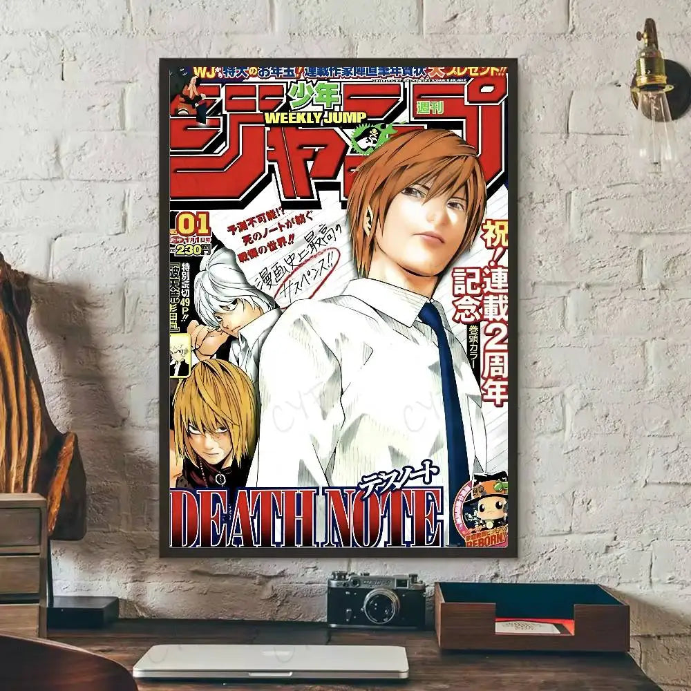 Anime D-Death Note DN L Poster HD Art Sticky Wall Waterproof Home Living Room Bedroom Bar Aesthetic Decoration