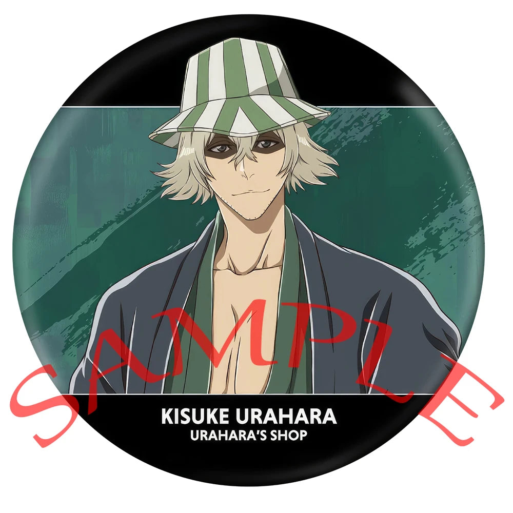 Anime BLEACH Cosplay Urahara Kisuke Ishida Uryuu Inoue Orihime Kuchiki Rukia Kurosaki Ichigo Cartoon Badge Christmas Gifts