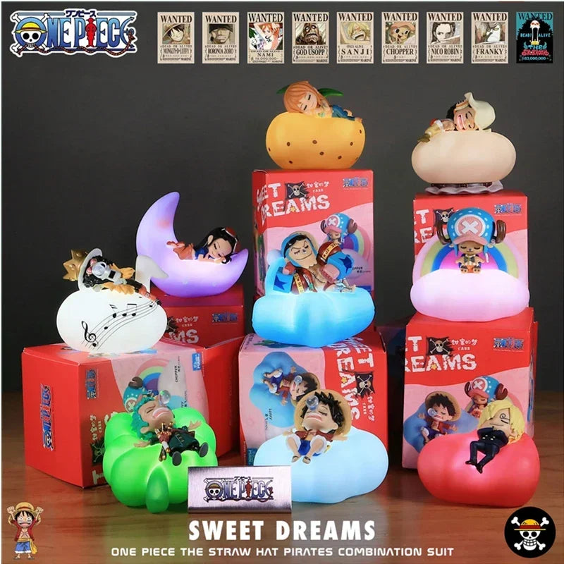 Anime One Piece Sweet Dreams Series Luffy Rechargeable LED Humanoid Night Light Model Ornament Display Children's Gift