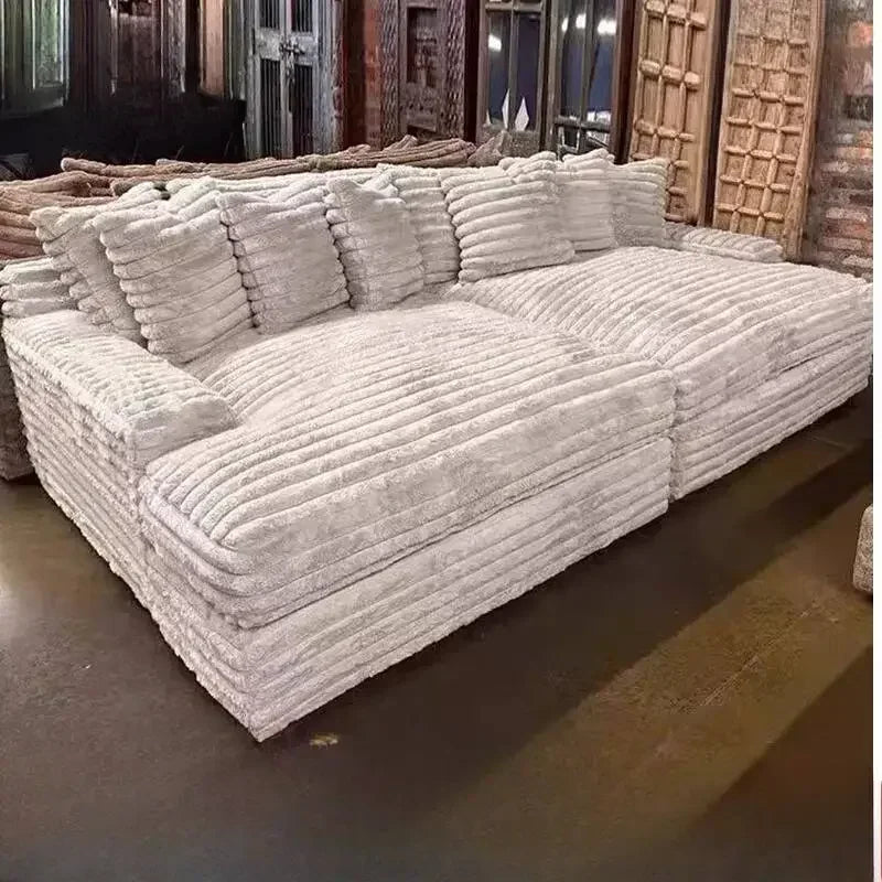 Design Filler Living Room Sofas European Beige Luxury Floor Compressed Sofas Puffs Recliner Modern Divani Soggiorno Furniture