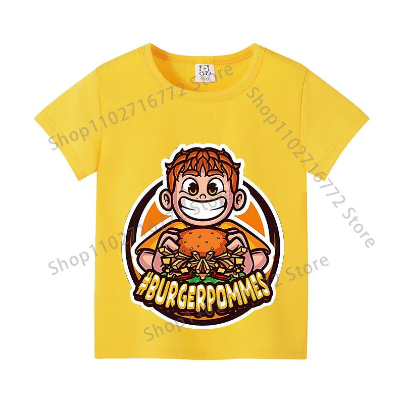 Burgerpommes Icrimax Kids T-shirt Children Clothes Boys Girls Cartoon Anime Graphic Print Clothing Fashion Cute Casual Tops Gift
