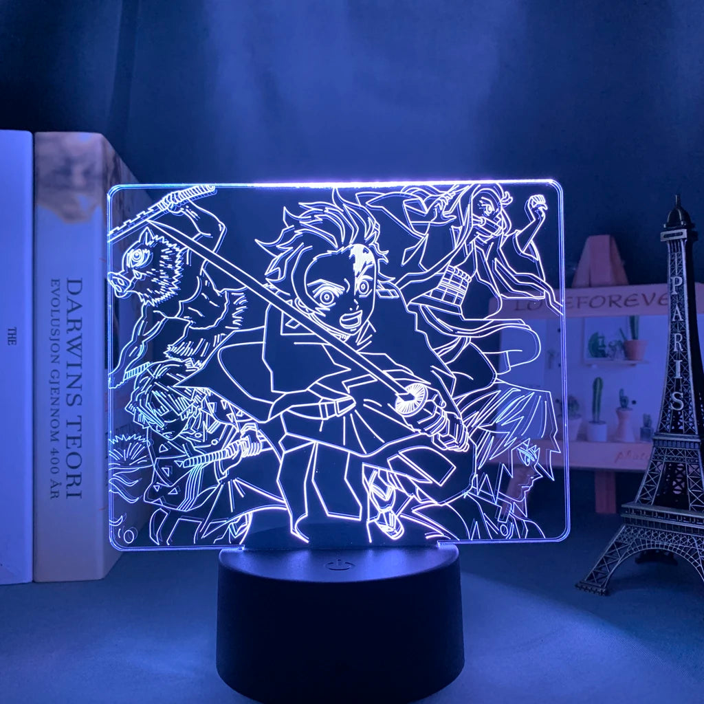 Manga 3d Light Kimetsu No Yaiba for Bedroom Decor Night Light Birthday Gift Table Lamp Anime Demon Slayer Mitsuri Kanroji Figure