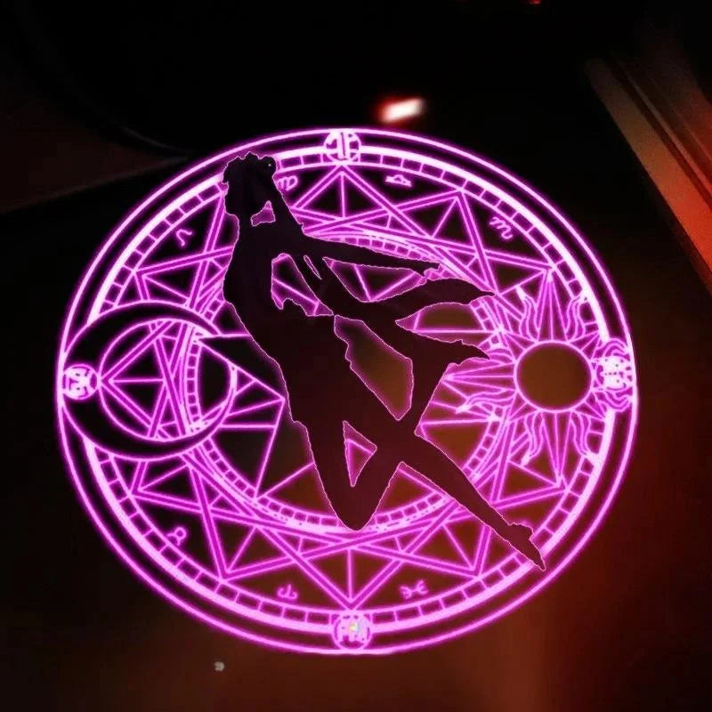 Anime Sailor Moon Car Welcome Light Projector Lamp Motorcycle Atmosphere Cute Gift Accessory Floor Decoration