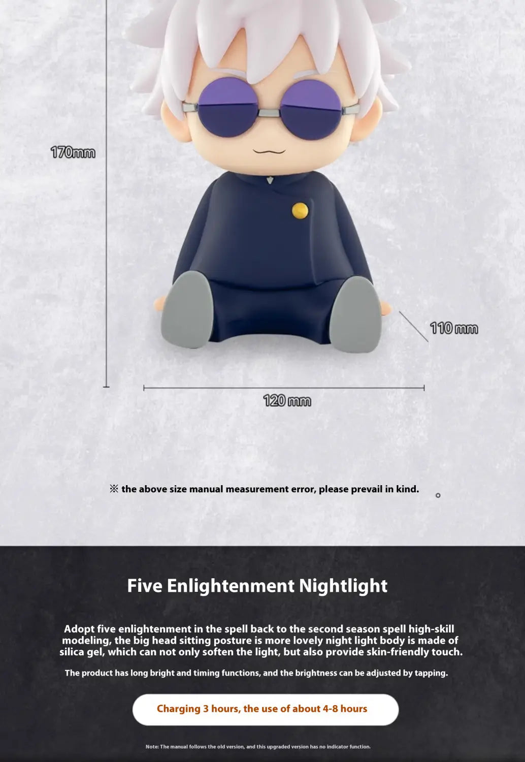 Jujutsu Kaisen Gojo Satoru Silicone Night Light – Desk Lamp