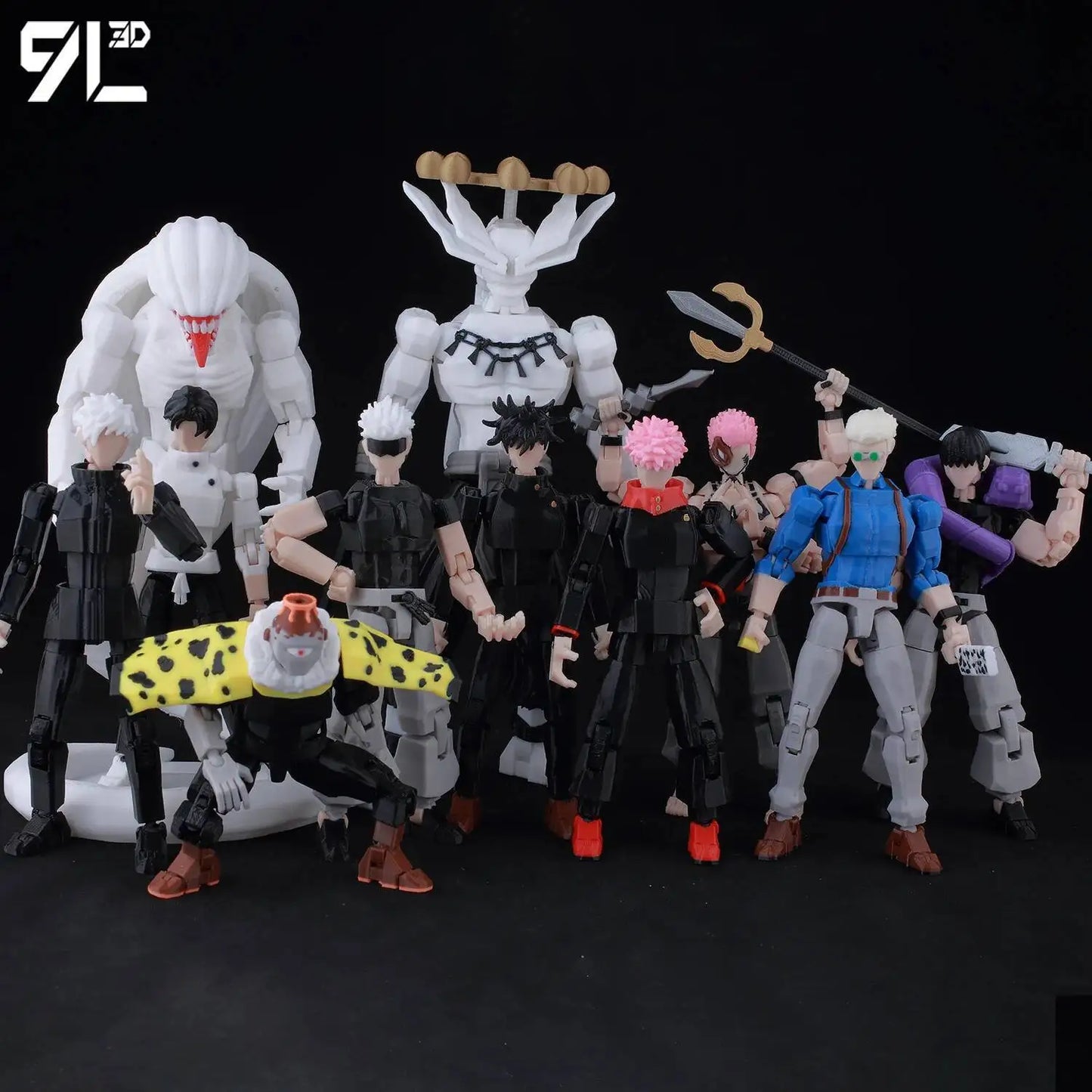 9L3D Printed Lucky Dummy 13 Jujutsu Kaisen Gojo Satoru Toji Yuji Sukuna Anime Action Figures Mannequin Yuuta Rika Model T13 Toys