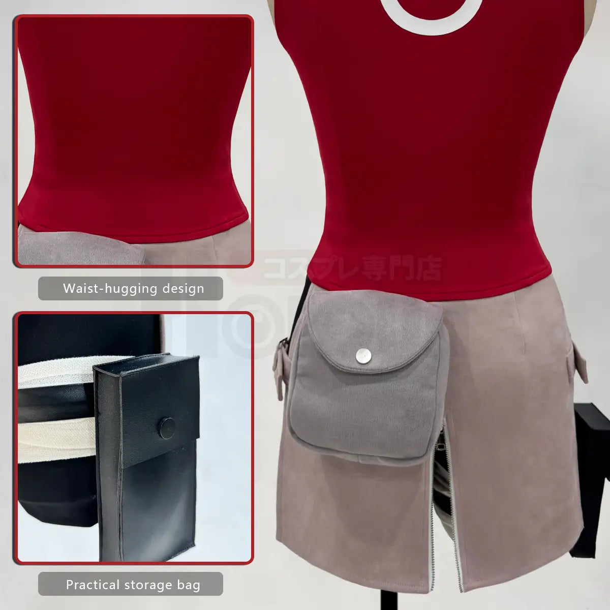Naruto Haruno Sakura Cosplay Set – Top Skirt Shorts