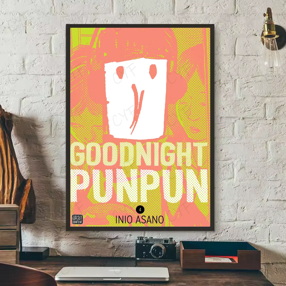 Anime G-Goodnight Punpun Poster Waterproof Wall Art High Quality Print Movie Posters For Living Bedroom Retro Room Decor Gift