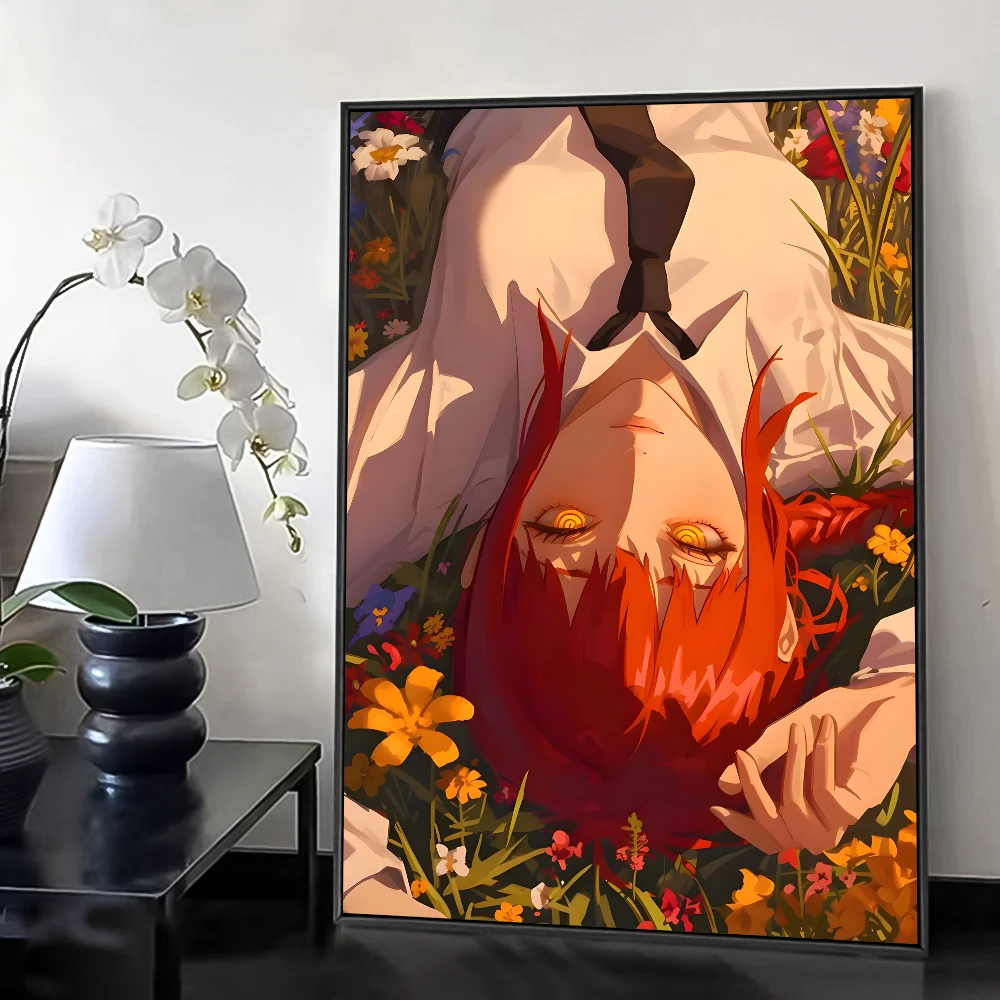 Makima Chainsaw Man Anime Poster HD art sticky wall waterproof home living room bedroom bar aesthetic decoration