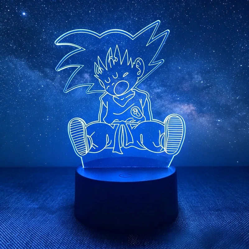3D Led Light Son Goku GK Vegeta Anime Figure Night Light Dragon Ball Z King Child's Desk Lamp Room Decor Gift Boy Birthday Gift