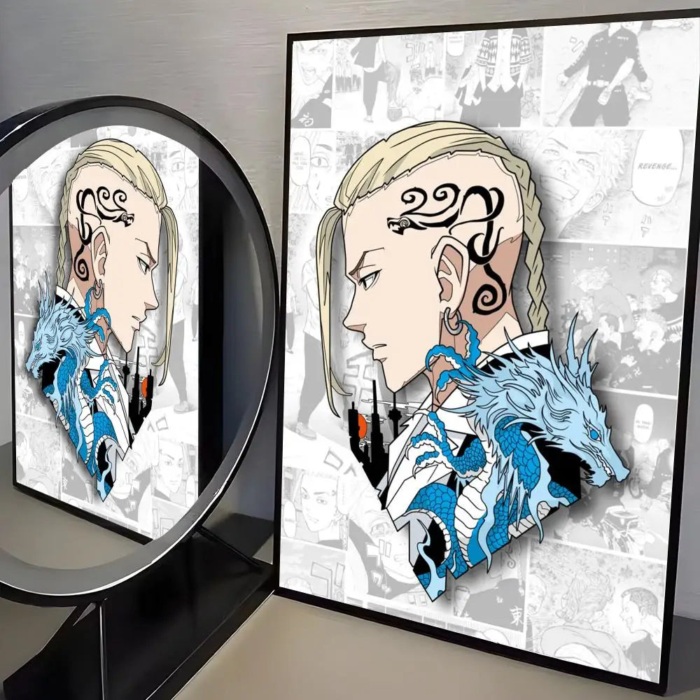 Anime T-Tokyo R-Revenger Poster Modern PP Paper Wall Art Sticker Minimalist Decorative for Cafe Office Bar Home Wall Decor Gift