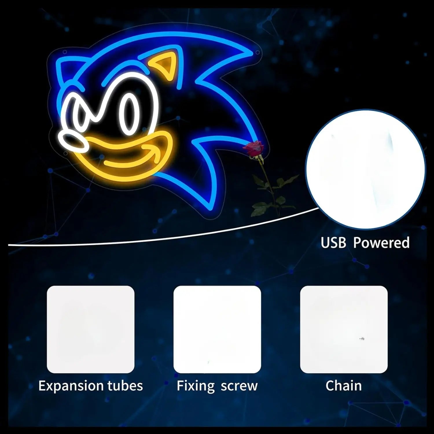 Anime LED Neon Sign – Dimmable Wall Light