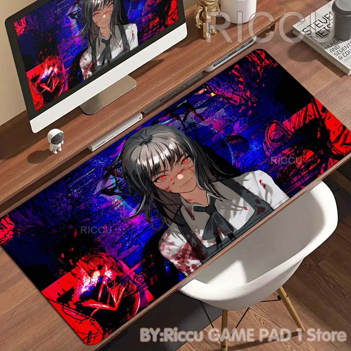 C-Chainsaw Man Mouse Pad non-slip Gaming Mouse pad Gamer E-Sports Mouse Mat Game Mechanical Keyboard XXL Desk Mat PC peripherals