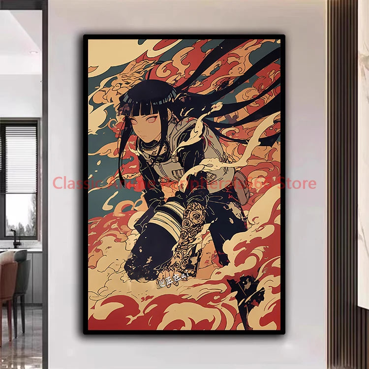 Naruto Poster Kakashi Sasuke Itachi Uchiha Akatsuki Anime Character Ukiyo-e Oil Painting Modern Home Decoration Aesthetic Gift