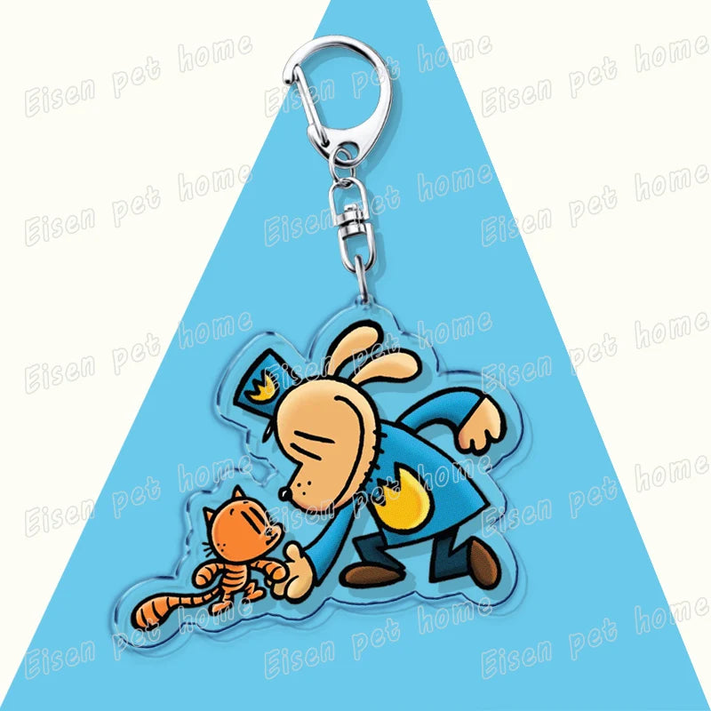 Popular Cartoon Dog Man and Cat Keychain for Accessories Bag Key Chain Ring Jewelry Fans Cute Anime Gifts Kids Children Keychain