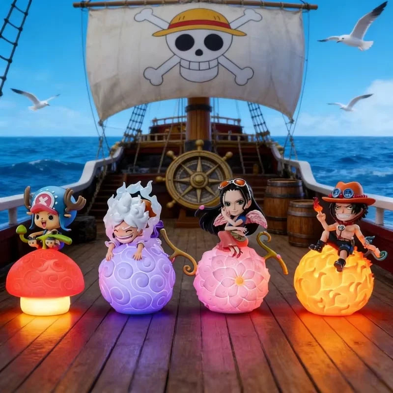New Hot One Piece Themed Night Light - Devil Fruit Style Robin & Ace Anime Figurine Model Kawaii Desktop Lamp Toys Perfect Gifts