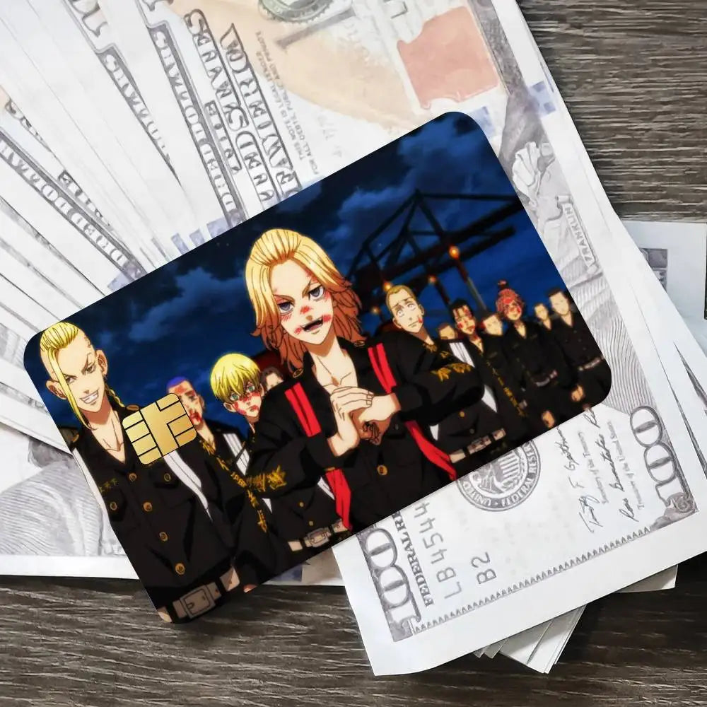 Anime Tokyo Revengers Mikey Poster Credit Skin Cover Card Stickers 4PCS Film Bus Pass Front Decoration Bank Debit Waterproof