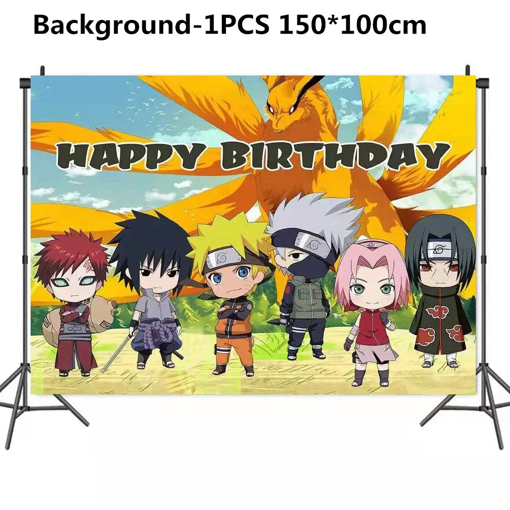Narutoed Anime Toy Gift Party Supplies DIY Party Decoration Tableware Paper Plate Cup  Latex Foil Ballon Helium Globo Boy Family