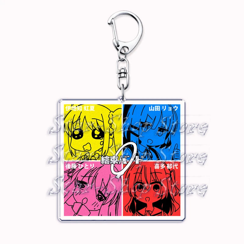 Cute Cartoon Anime Keychains for Accessories Bag Hitori Gotoh Nijika Ijichi Ryo Yamada Ikuyo Kita Keyring Jewelry Fans Gifts