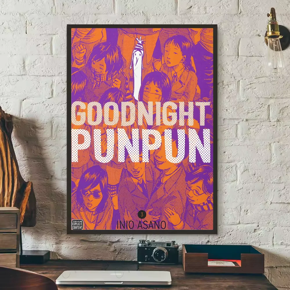 Anime G-Goodnight Punpun Poster Waterproof Wall Art High Quality Print Movie Posters For Living Bedroom Retro Room Decor Gift
