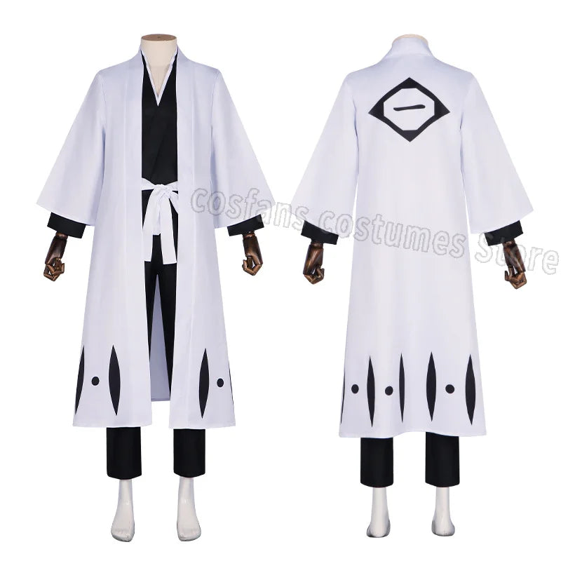 Aizen Sousuke Cosplay Costume Wig Bleach Cosplay Thousand Year Blood War Gotei 13 Team 5 Captain Robe Kimono Outfits Customize