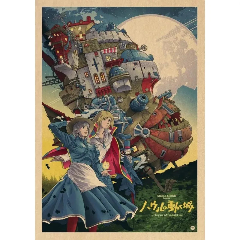Retro Miyazaki Hayao Movie Murals Studio Ghibli Canvas Paintings Anime Art Decoration Modern Religious Muslim Murals