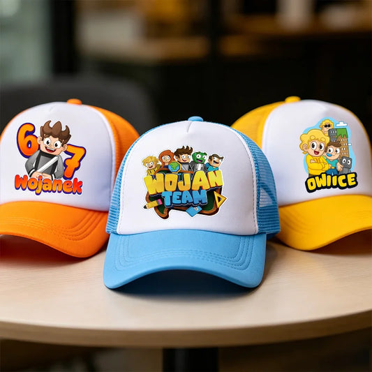 Wojans Team Baseball Cap Girls Boys Summer Sunshade Mesh Hats Anime Printed Decoration Caps Adjustable Adult Sportswear Hat Gift