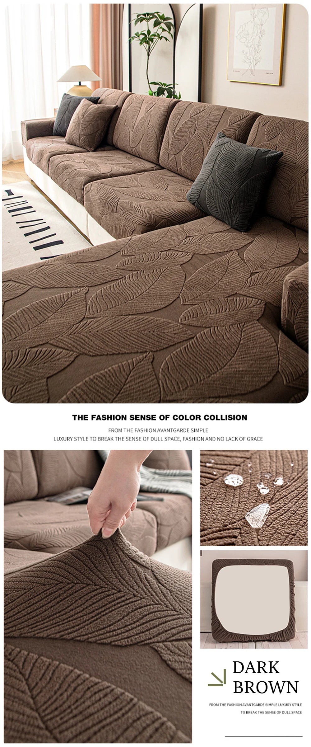 1pc New Waterproof Luxury Sofa Seat Cushion Covers Jacquard Fabric Sofa Covers for Living Room Soft Elastic Sofa Couch Covers
