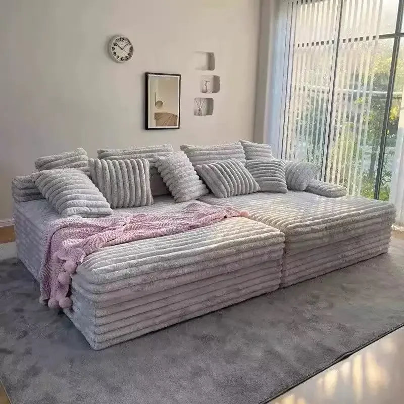 Design Filler Living Room Sofas European Beige Luxury Floor Compressed Sofas Puffs Recliner Modern Divani Soggiorno Furniture