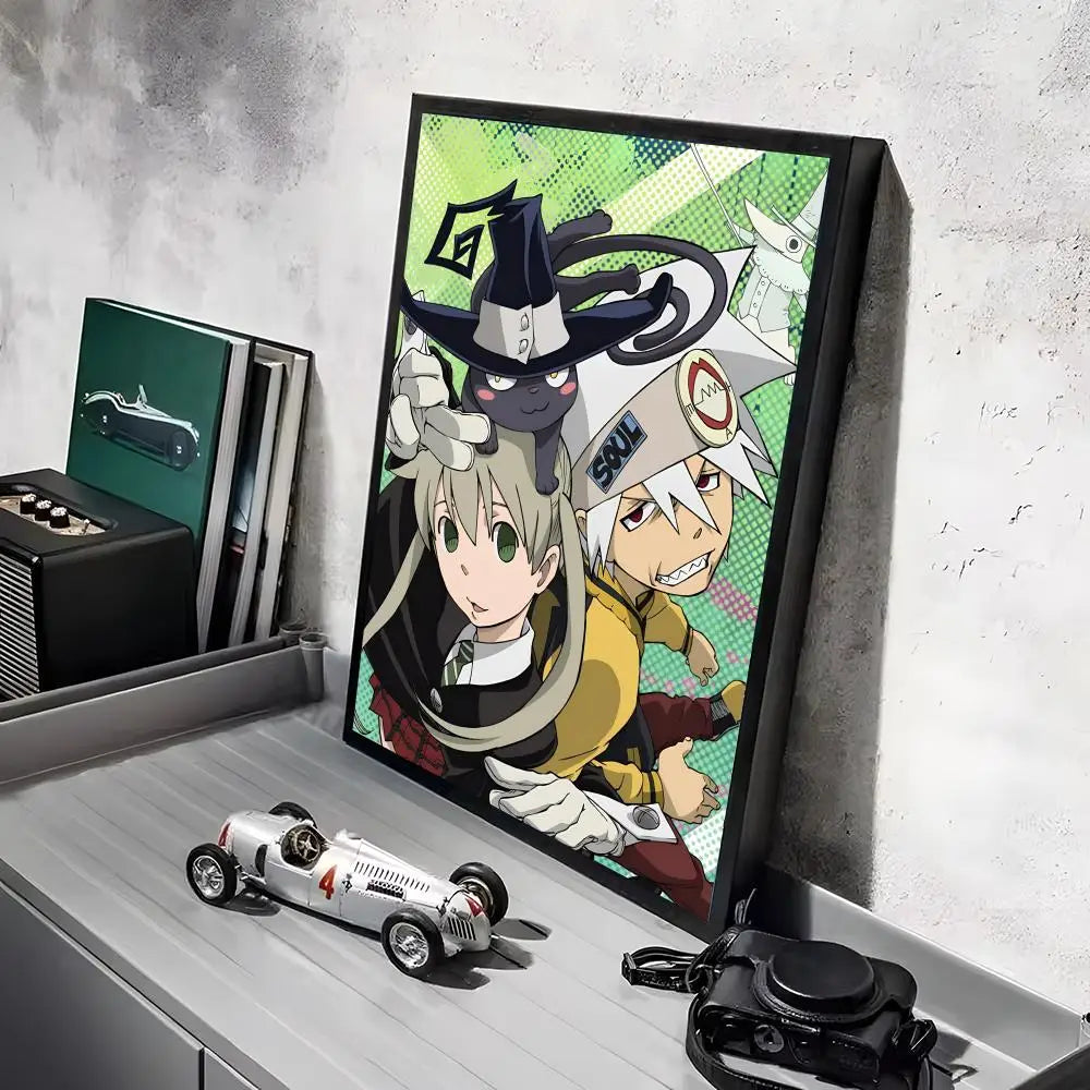 S-Soul Eater Anime Poster Stickers HD Waterproof Painting Wall Art for Bedroom Living Room Home Decor Decoration Gift