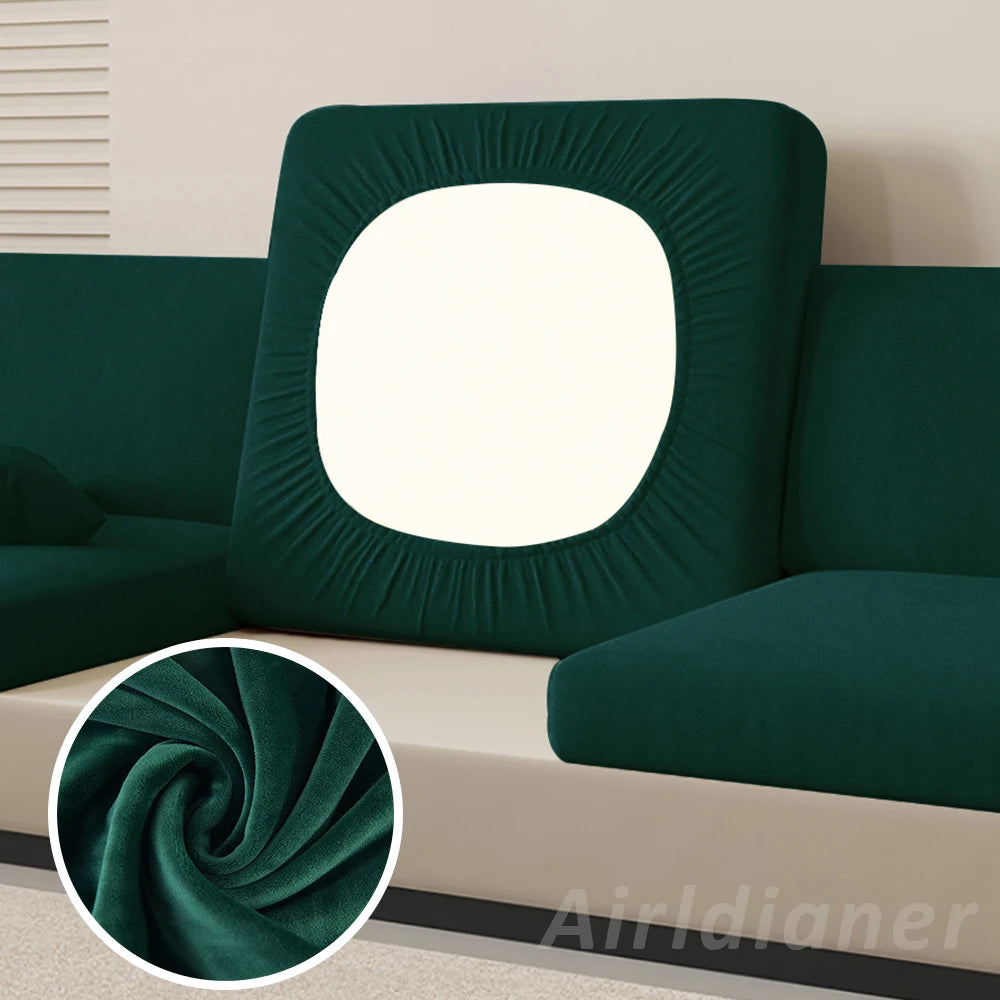 Super Soft Velvet Sofa Seat Cushion Cover For Living Room Thick Plush Sofa Covers Stretch L Shape Corner Armchair Sofa Slipcover