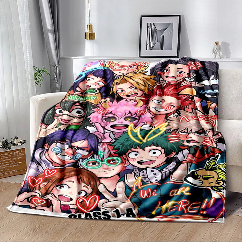 3D Cartoon My Hero Academia Deku Bakugou  Anime Blanket,Soft Throw Blanket for Home Bedroom Bed Sofa Travel Picnic Cover Kids