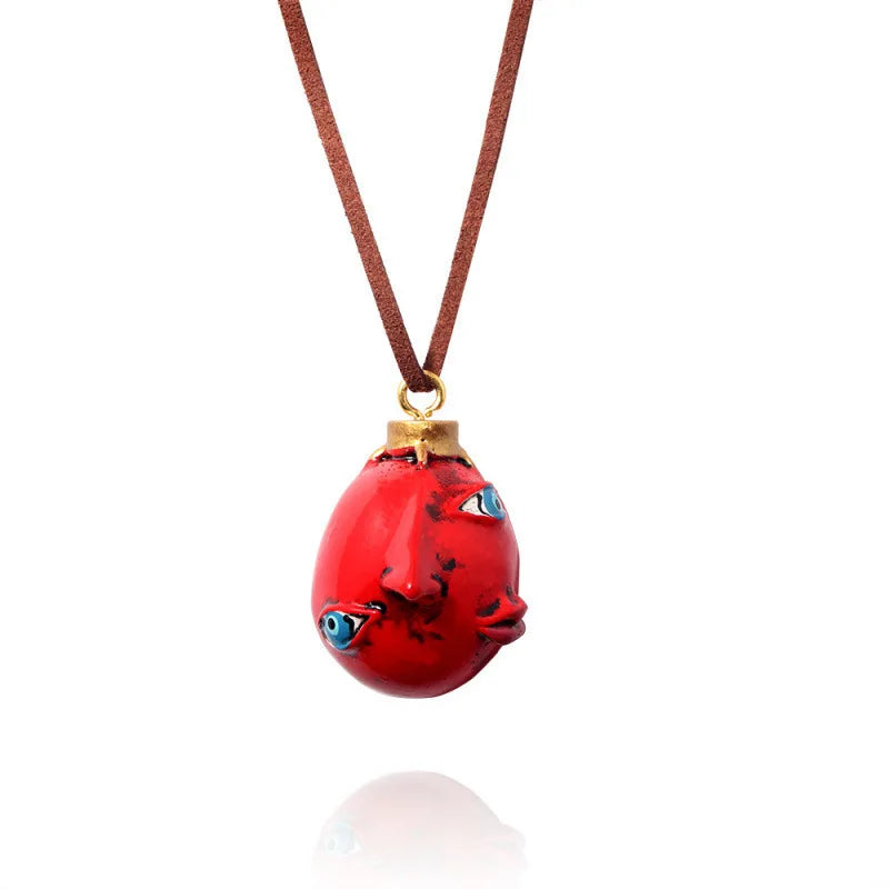 Anime Berserk Behelit Pendant Necklace Griffith Egg of King Zinc Alloy Cartoon Character Regular Chain Fresh Sweet Style