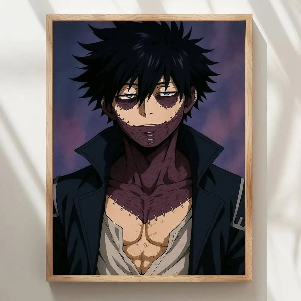 1pc My Hero Academia Dabi Poster Sticker Print Waterproof Wall Art For Living Room Bedroom Home Decor