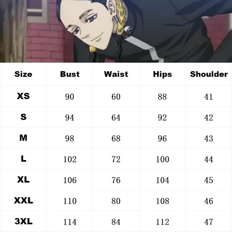 Tokyo Revengers Cosplay Costume Anime Tenjiku Ran Haitani Cosplay Black Uniform Suits Halloween Carnival Costume for Men Women