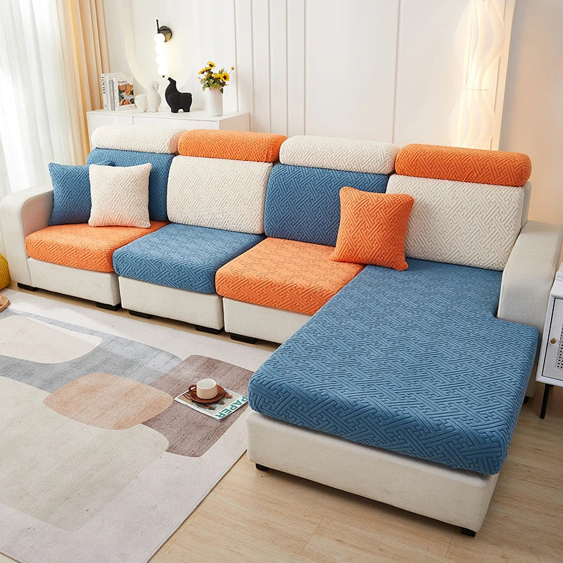 Thicken Sofa Seat Cushion Cover Jacquard Chair Cover Sofa Slipcover Stretch Adjustable Sofa Cover Pets Kids Furniture Protector