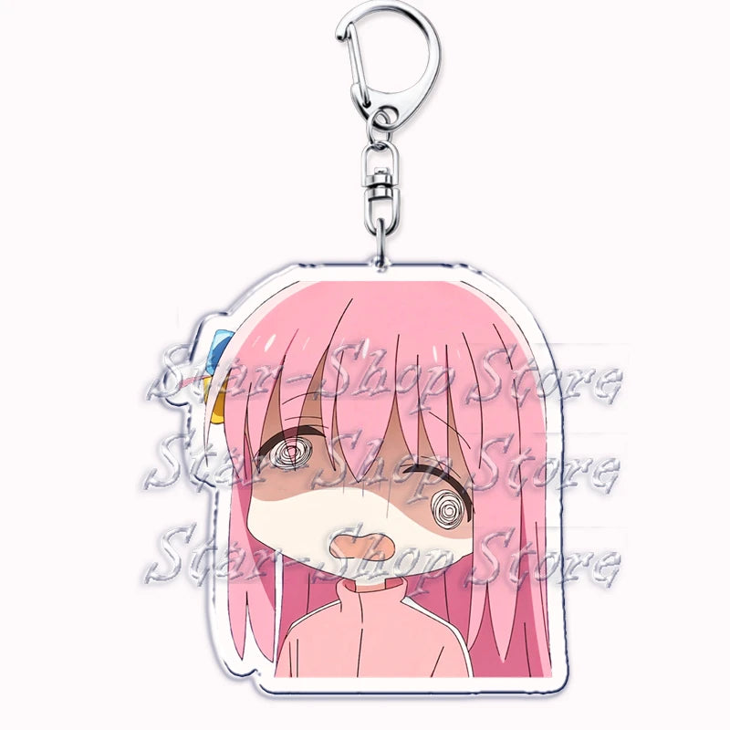 Cute Cartoon Anime Keychains for Accessories Bag Hitori Gotoh Nijika Ijichi Ryo Yamada Ikuyo Kita Keyring Jewelry Fans Gifts