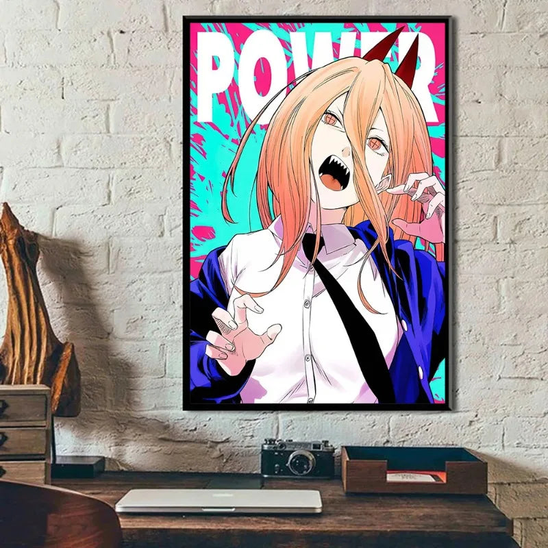 Hot Japan Anime Chainsaw Man Posters cartoon Wall decor poster canvas painting Aesthetic Nursery Kids Room Home Room Decoration