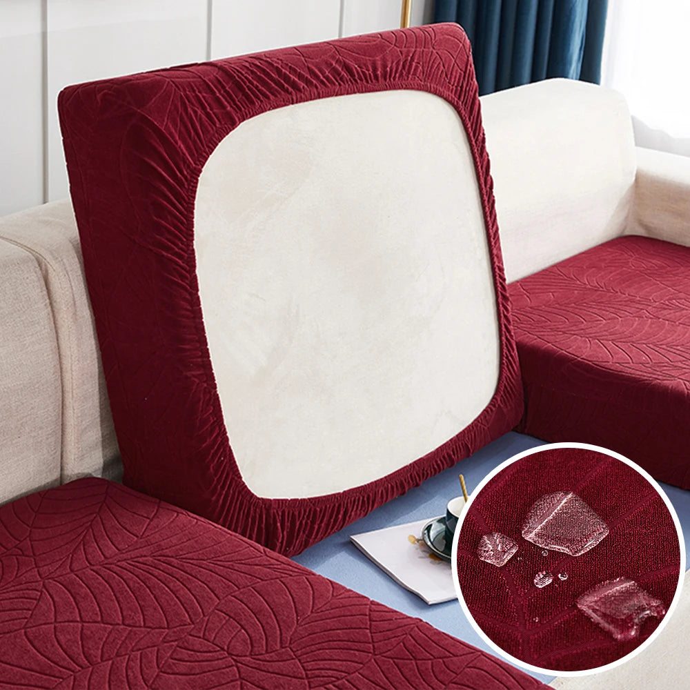 Waterproof Stretch Sofa Cushion Cover Jacquard Fabric Pure Sofa Cover Removable Protector Couch Cover Chaise Lounge Living Room