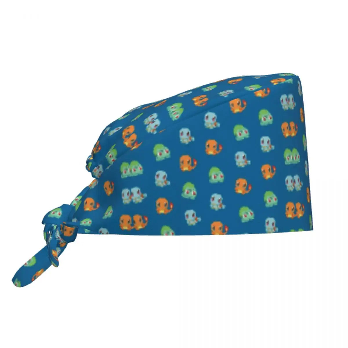 Custom Squirtles Anime Breathable Scrub Hat Surgical Scrub Caps Unisex Nurse Medical Cap Work Scrubs Hat for Medical Surgical