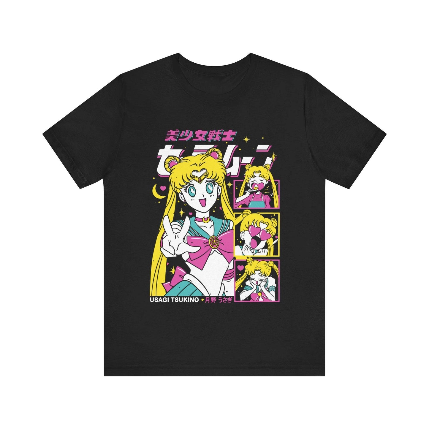 Sailor Moon Retro 90s Anime Graphic T Shirt Summer Cotton Men Women Tee Streetwear Casual Trend Short Sleeve Couple Hip Hop Top