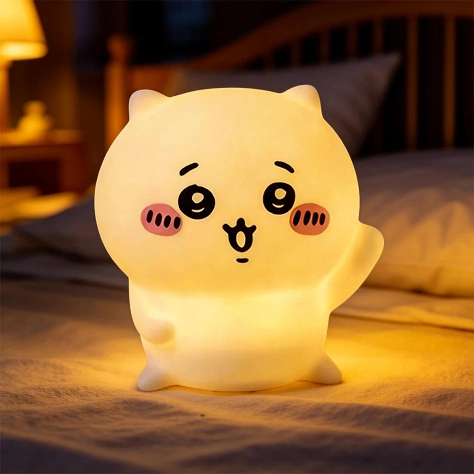 Anime Giyikawa Kawaii Bedroom Desktop Decoration Hachiware Usagi Cartoon Vinyl Doll Night Light Luminous Toy Surprise Girl Gifts