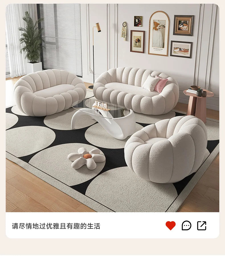Cloud Sofa Plush Pumpkin Sofa Combination Soft Comfortable Modern Living Room Sofa Suite Apartment Home Furniture Accessories