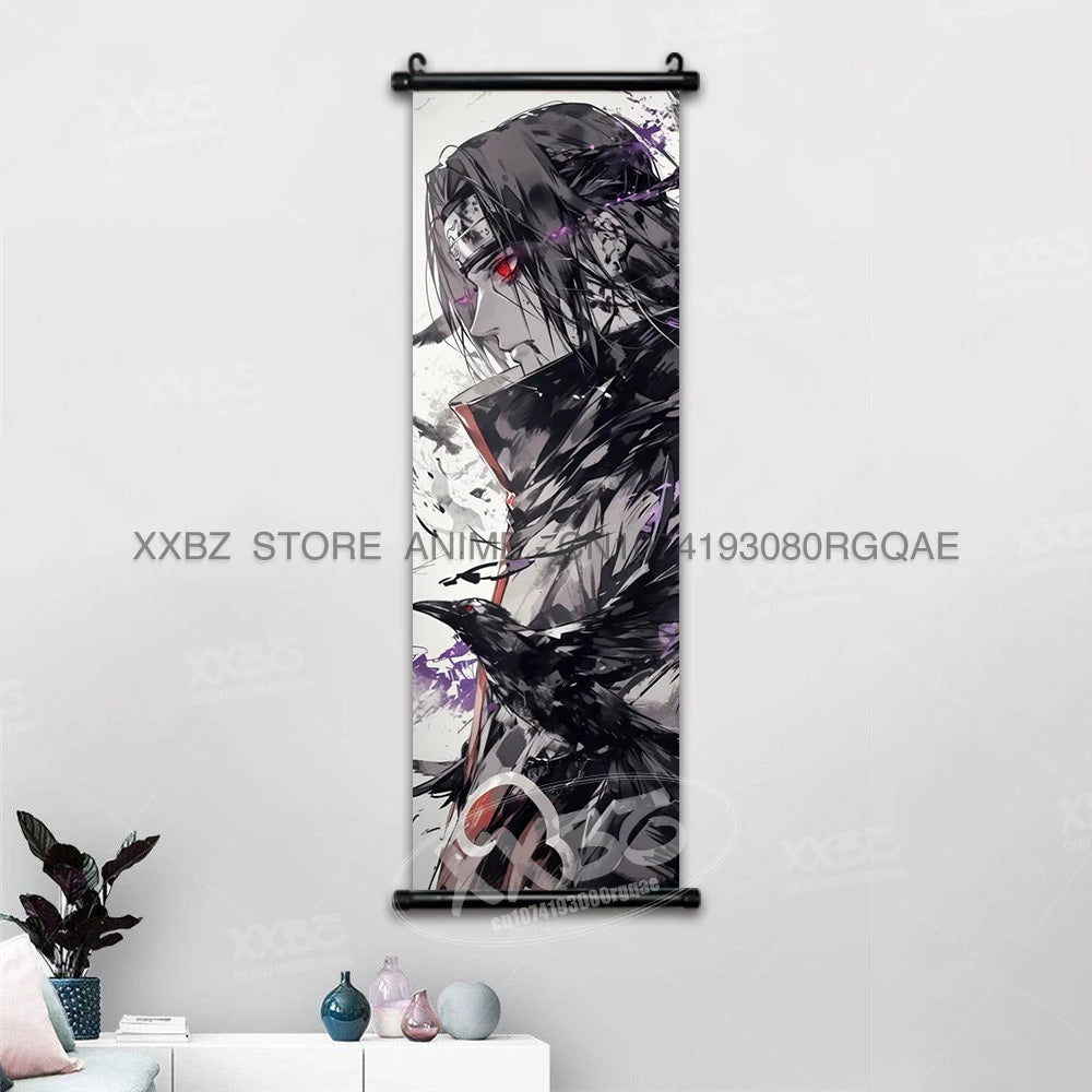 Naruto Home Decoration Scrolls Picture Hyuga Hinata Anime Canvas Wall Art Interior Hanging Painting Uchiha Itachi Figures Poster