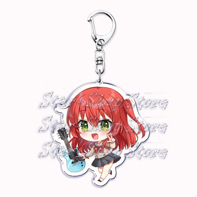 Cute Cartoon Anime Keychains for Accessories Bag Hitori Gotoh Nijika Ijichi Ryo Yamada Ikuyo Kita Keyring Jewelry Fans Gifts